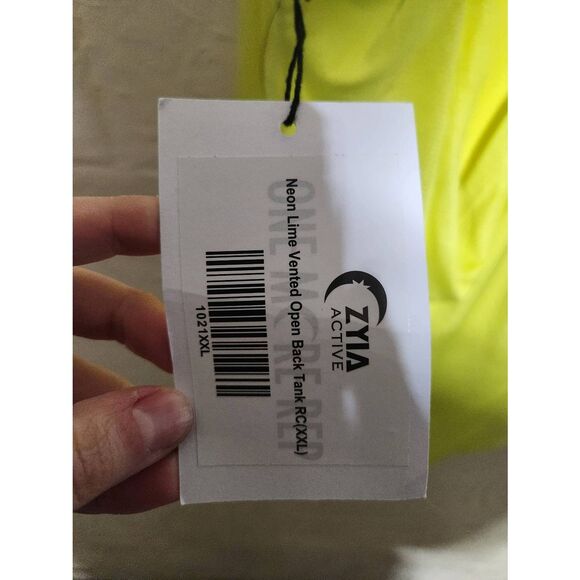 NWT Zyia Active Neon Lime Vented Open Back Tank Size XXL - Picture 3 of 3